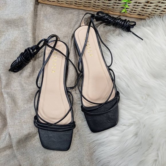 Black Gladiator and Lace Up Sandals (Brand New) - Picture 3 of 3